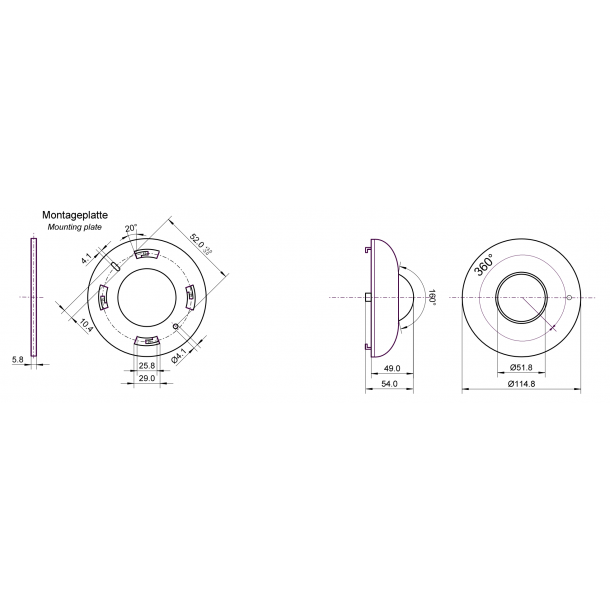 PIR Fler, Overflademontering, Indendrs, 360D, 1200W
