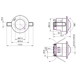 PIR Fler, Indbygning, Indendrs, 360D, 1200W