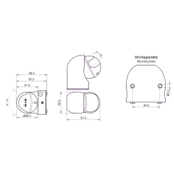 PIR Fler, Overflademontering, Udendrs, 180D, 1200W