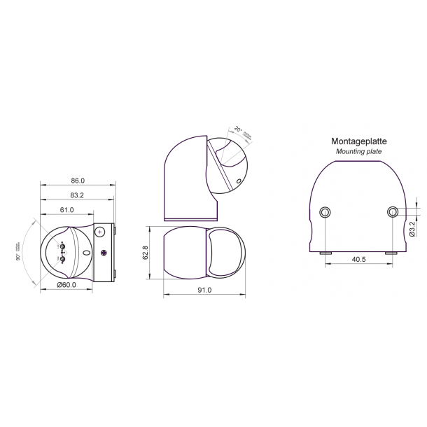 PIR Fler, Overflademontering, Udendrs, 180D, 1200W