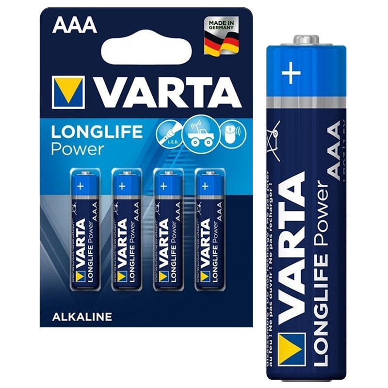 Se Alkaline Batteri AAA, 4-pak, Varta Long Life Power hos Koz.dk