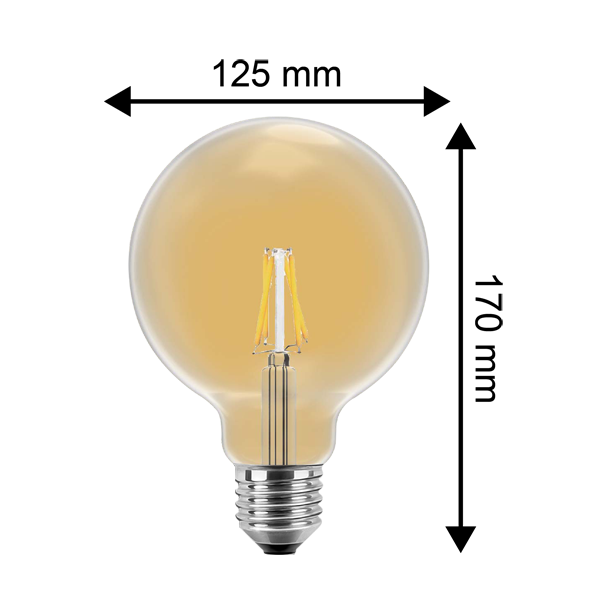 LED Pre, E27, 2W, Varmhvid, 125mm, Blulaxa