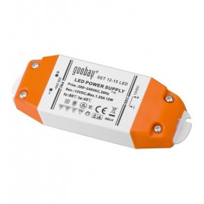 LED strmforsyning, 12VDC, 15W, IP20