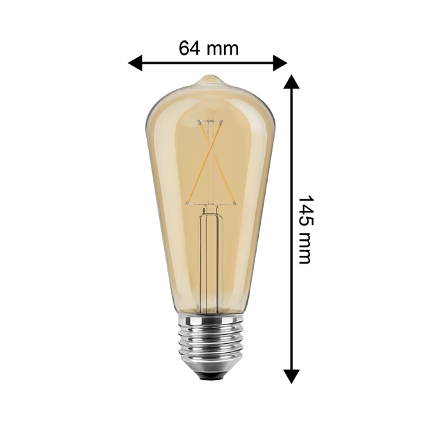 LED Pre,  E27, 2W, Varmhvid, ST64,  Blulaxa