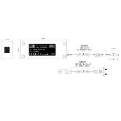 Str�mforsyning, Sort, 12VDC, 8.33A, 100W