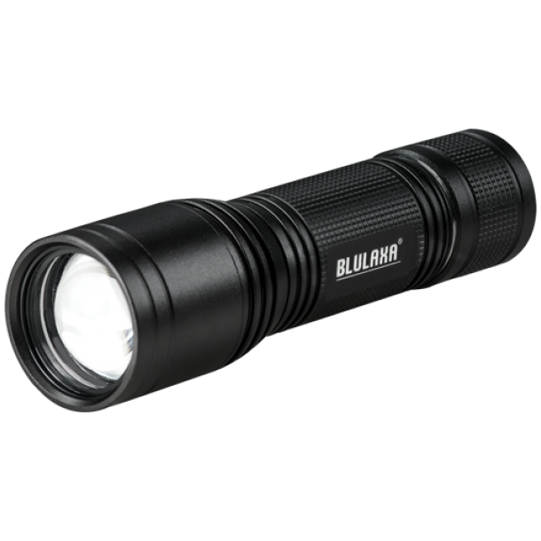 LED Lommelygte, 250LM, ZOOM, Sort Alu, Blulaxa (47568)