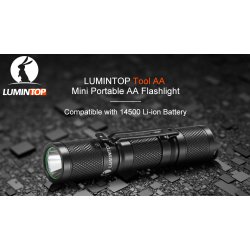 LED Lommelygte, Sort Alu, Lumintop Tool AA