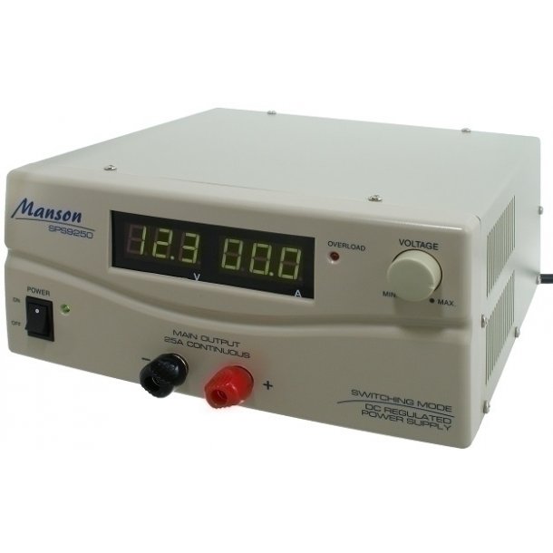 Strmforsyning, 3-15V/25A, Manson SPS-9250