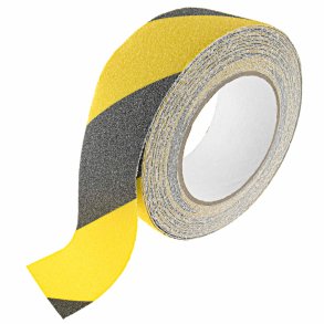 Tape, Skridsikker, Sort/Gul, 5CM x 10M 