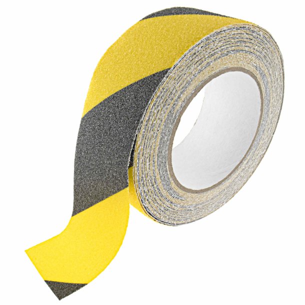 Tape, Skridsikker, Sort/Gul, 5CM x 10M 