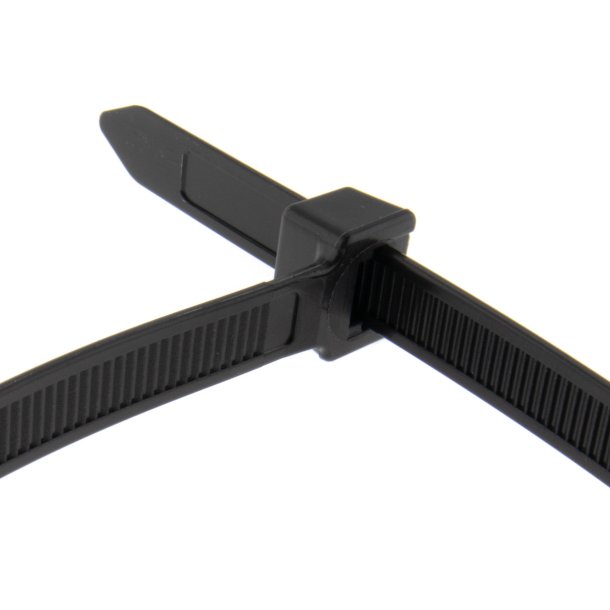 Strips, UV-bestandig, Sort, 200 x 7,6 mm, 100 stk.